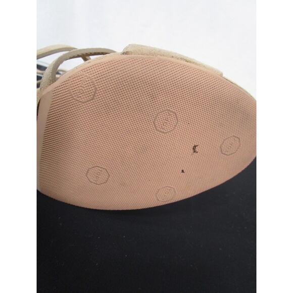 Jimmy Choo Ren 35 Beige Suede Caged Low Heel Sandals Women Sz 40.5 EU/10 US - Picture 12 of 12